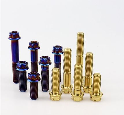 Motosiklet Modifikasyonu İçin Fantezi Flanşlı M6 Torx Titanyum Alaşımlı Cıvatalar