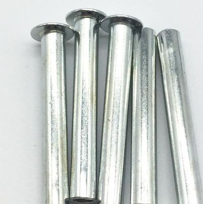 Yarı Boş Oval Başlı Demir Perçin Metal Tek Taraflı Endüstriyel Beyaz Galvanizli Perçinler